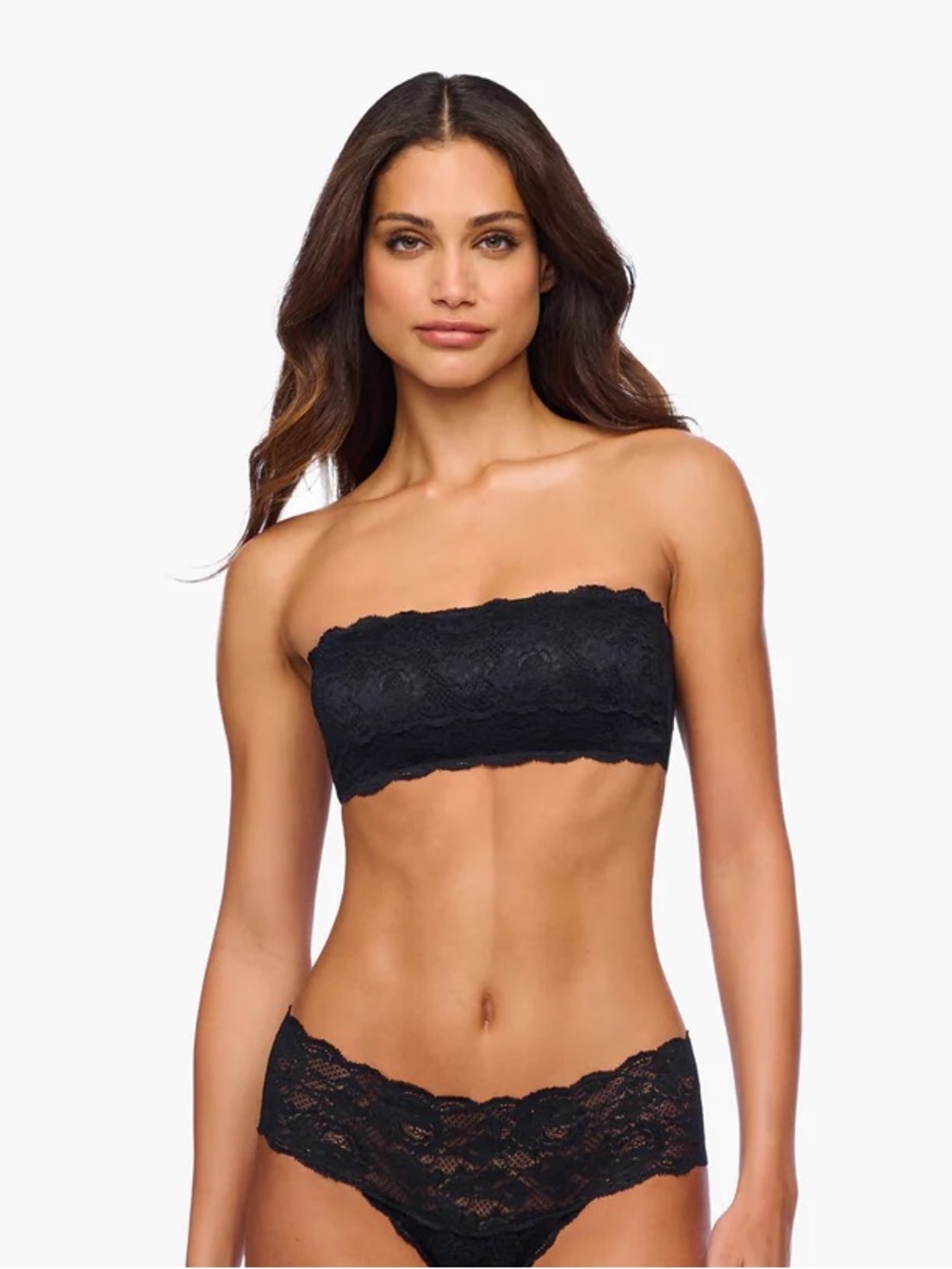 Cosabella Never Say Never Flirtie Lace Bandeau Bra Black Size Large